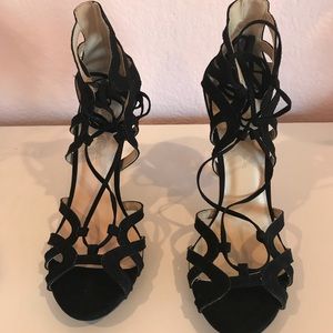 Lace up Black strappy heels